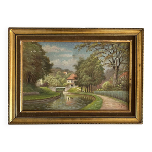 Oil on canvas ''The bridge