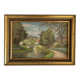Huile sur toile "Le Pont de Blamont sur l'Ourcq" par Laby. XX.