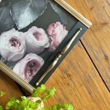 Old restored tray “Les roses”