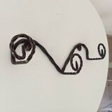 Vintage wrought iron wall coat rack