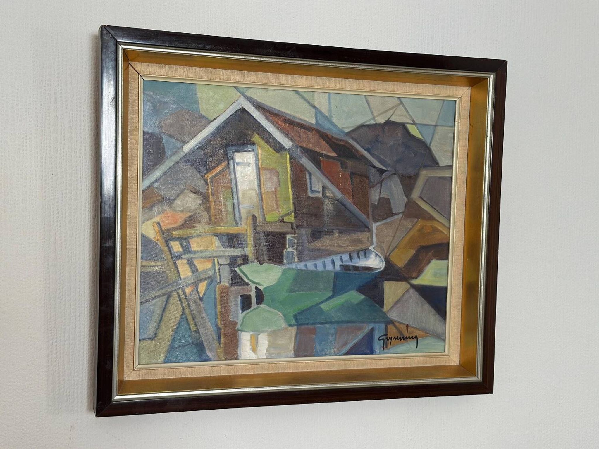 Swedish Oil on Canvas – “Lakeside Hut” by EVERT GRYNNING