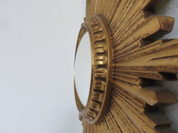 Golden Sun witch miror 60s 70s 30x30cm