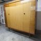 1960 Scandinavian wardrobe, atypical blond wood varnished, 4 doors 3