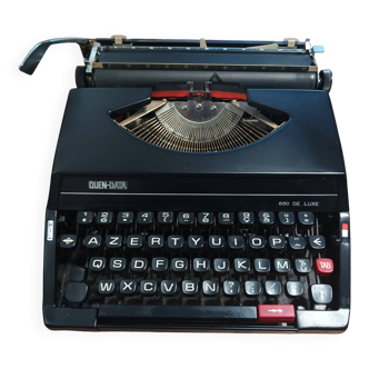 Machine à écrire Quen Data 680 De Luxe NOIRE révisée ruban neuf