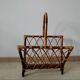 Rattan magazine rack from the 1950s