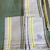 Lot of 2 tablecloths and six monogrammed towels