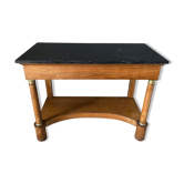 Walnut console with columns first part of the nineteenth with marble