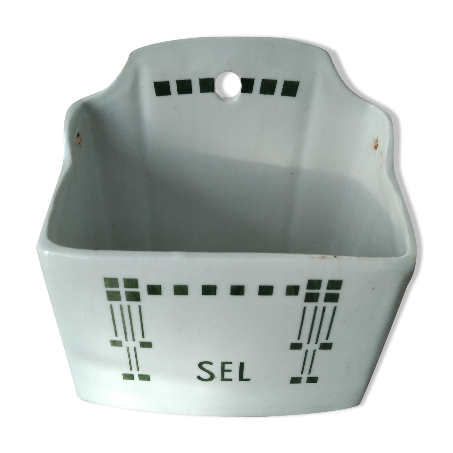 Art Deco earthenware salt box