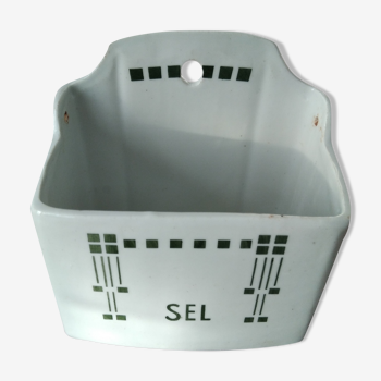 Art Deco earthenware salt box