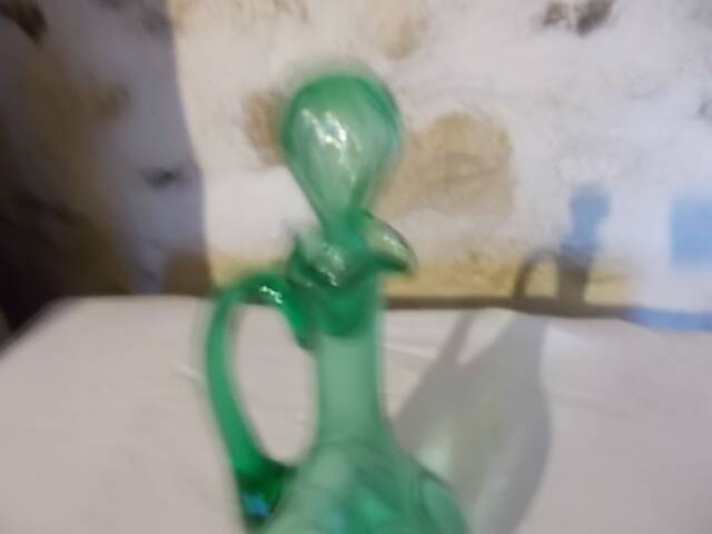 green glass carafe