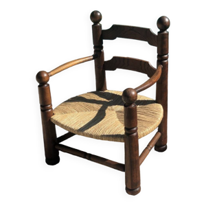 fauteuil bas paillé