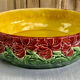 Salad bowl fruit bowl with carnations slurry Sarreguemines XIX