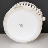 Openwork earthenware fruit bowl with grape decoration