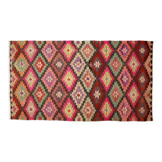 Tapis kilim artisanal d’Anatolie 296 cm x 163 cm