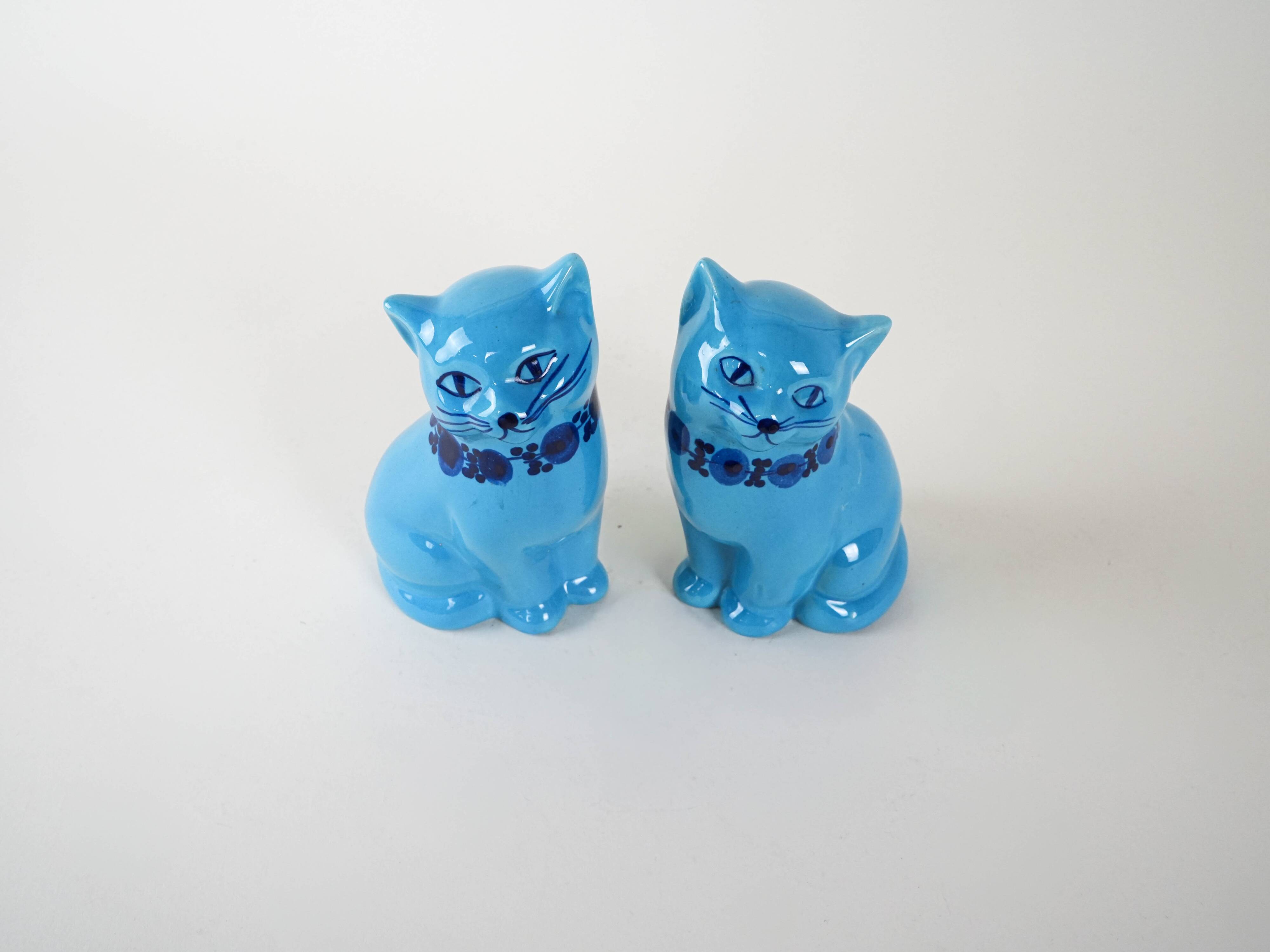 Ceramic cat figurines, Swedish design, 1970s, manufactured by Guldkroken