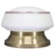1930s Art Deco brass ceiling light with opaline glass shade, Czechoslovakia, Res