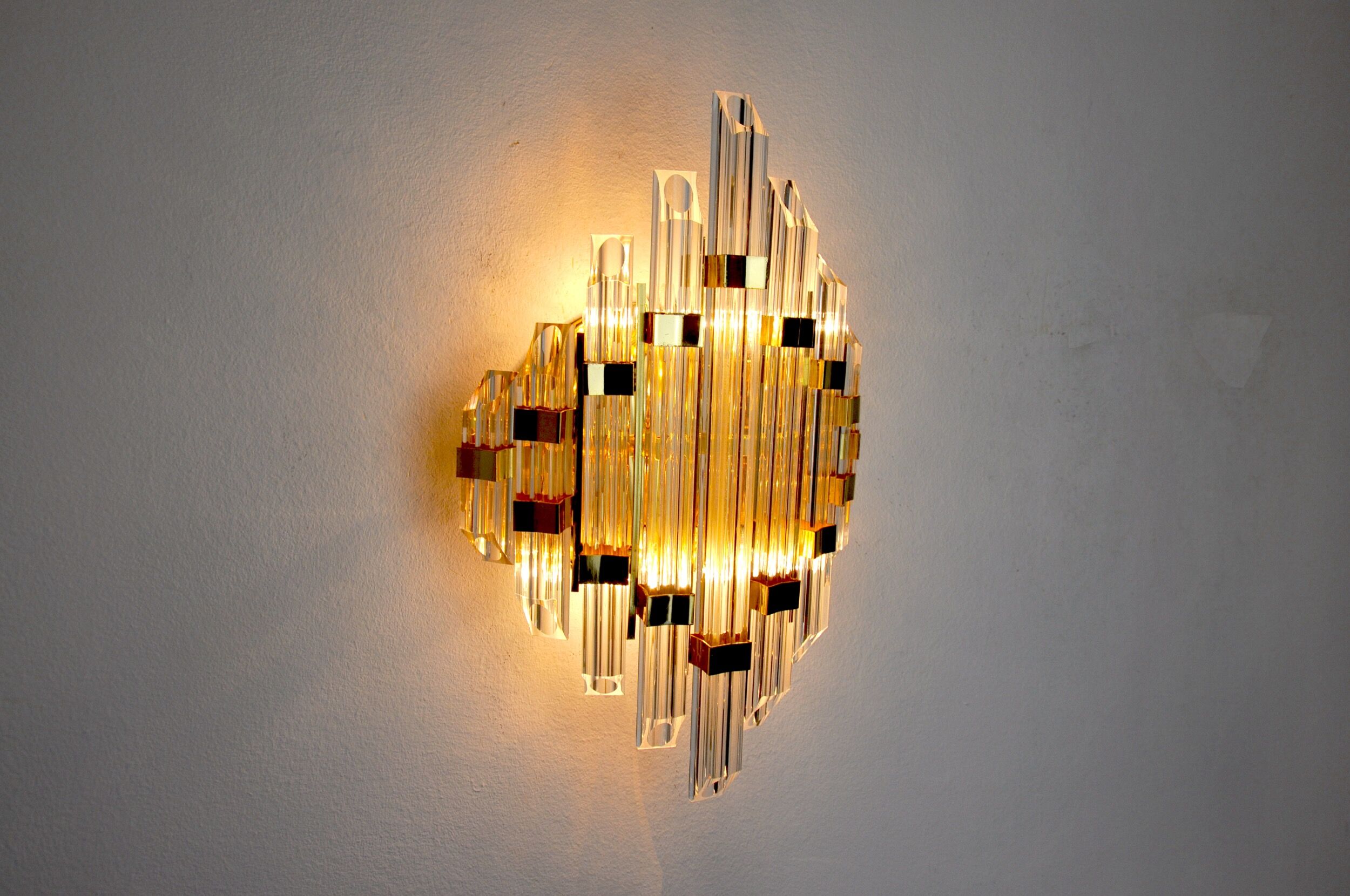Venini wall lamp, murano glass, italy, 1970