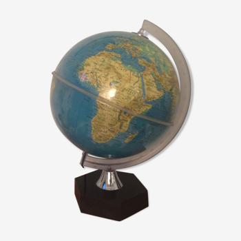 Lampe Globe terrestre mappemonde Grange Batelière 1973