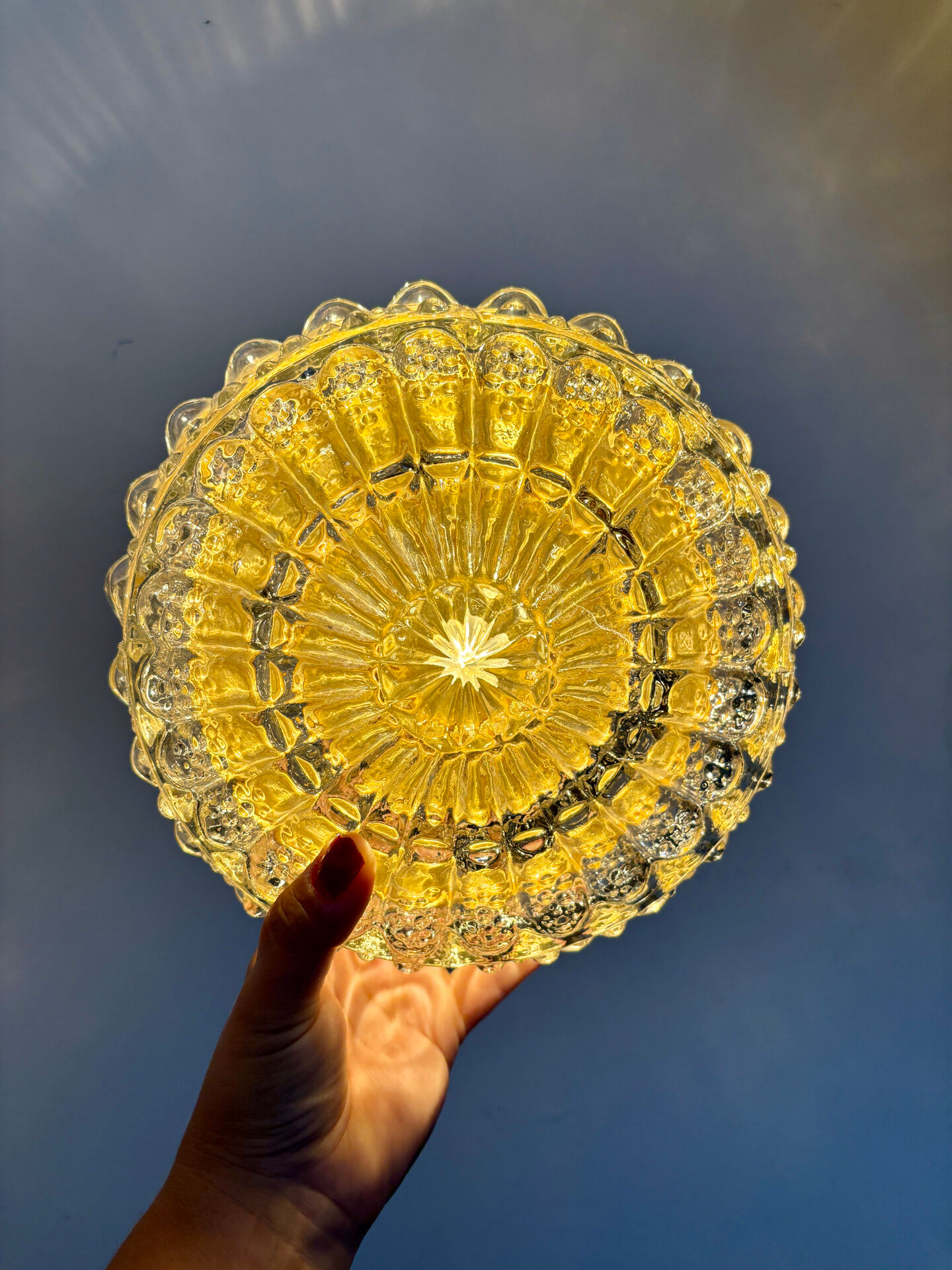 Vintage glass moulded globe wall or ceiling light.