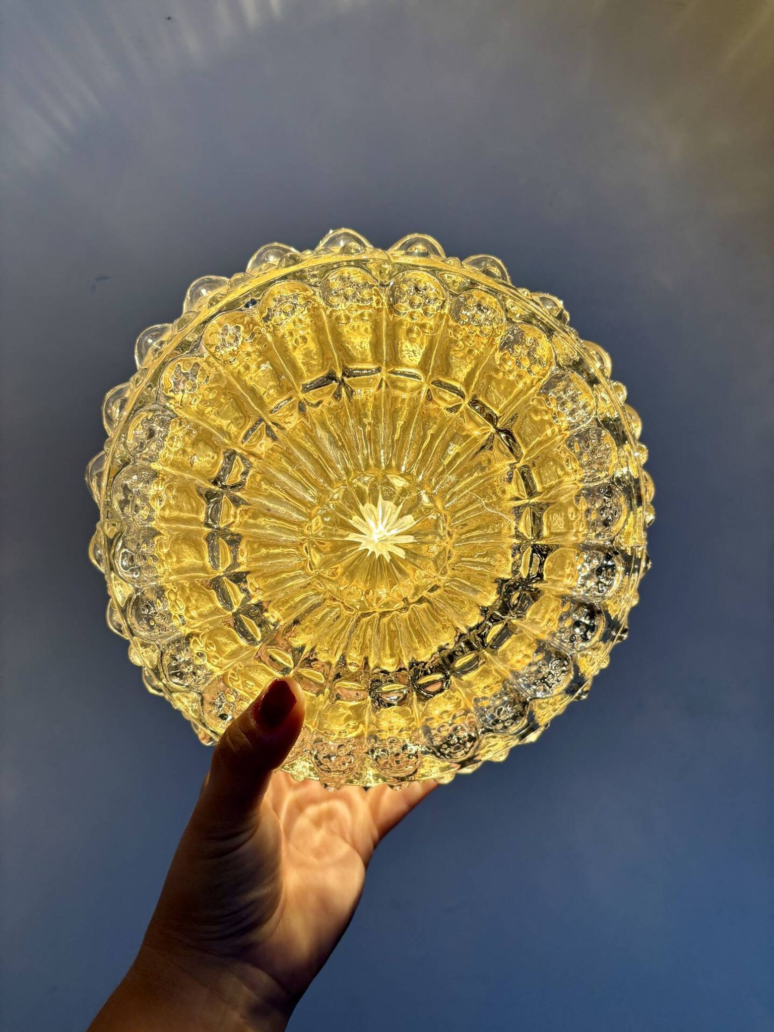 Vintage glass moulded globe wall or ceiling light.