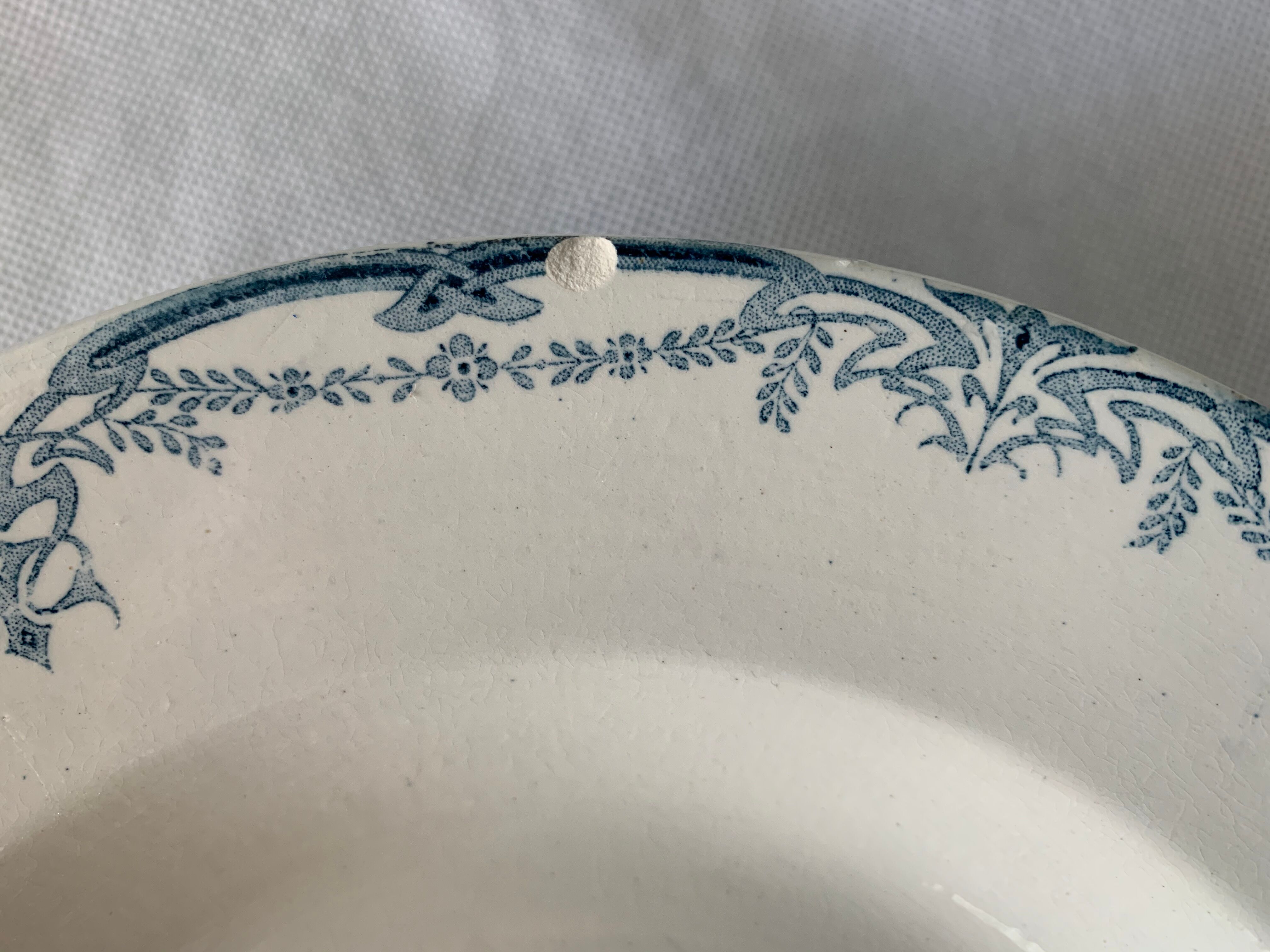 Service 20 plates and 3 dishes blue earthenware Vaucluse U-C Sarreguemines Digoin