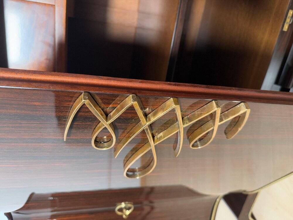 Art Deco Sideboard in Macassar Ebony and Brass, Paris, 1930s