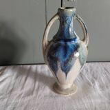 Old amphora vase in flamed glazed stoneware