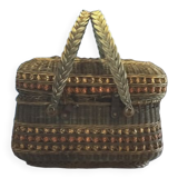 Braided wicker shopping basket