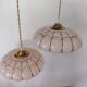 Art Deco pink glass suspensions from Clichy