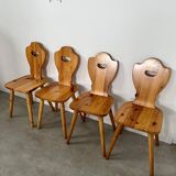 Lot 4 old farm chairs 60 vintage years