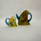 Kjell Engman for Kosta Boda Sweden Tea pot and mug Art glass , 1980's