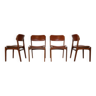 Set de 4 chaises de salle à manger  Erik Buch Model-49 pour Odense Maskinsnedkeri, Années 1960