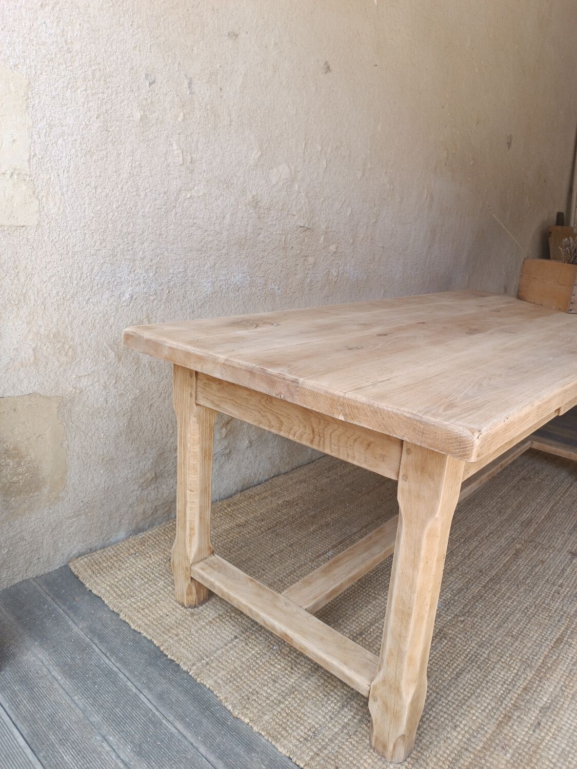 Solid wood farmhouse table