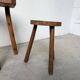 3 free-form oak tripod stools