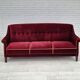 1960s, Danish 3 seater sofa, original good condition, furniture velour, beech wood .