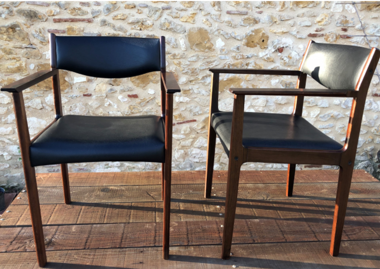 Pair of Scandinavian rosewood armchairs by SAX circa 60