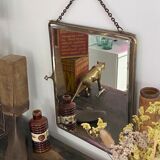 Barber mirror with chain 33 x 28 cm