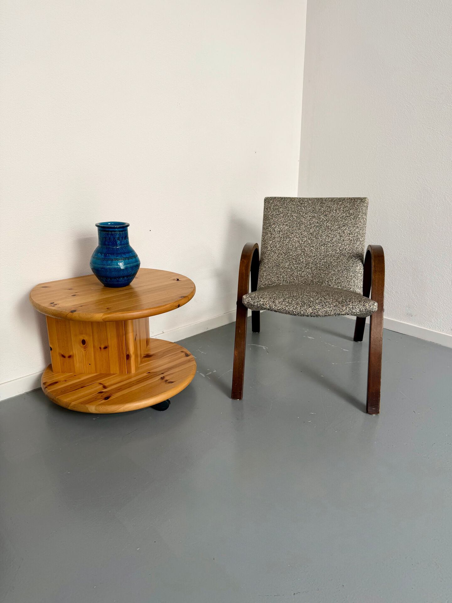 Side table, end table X2, solid pine, 1970s design.