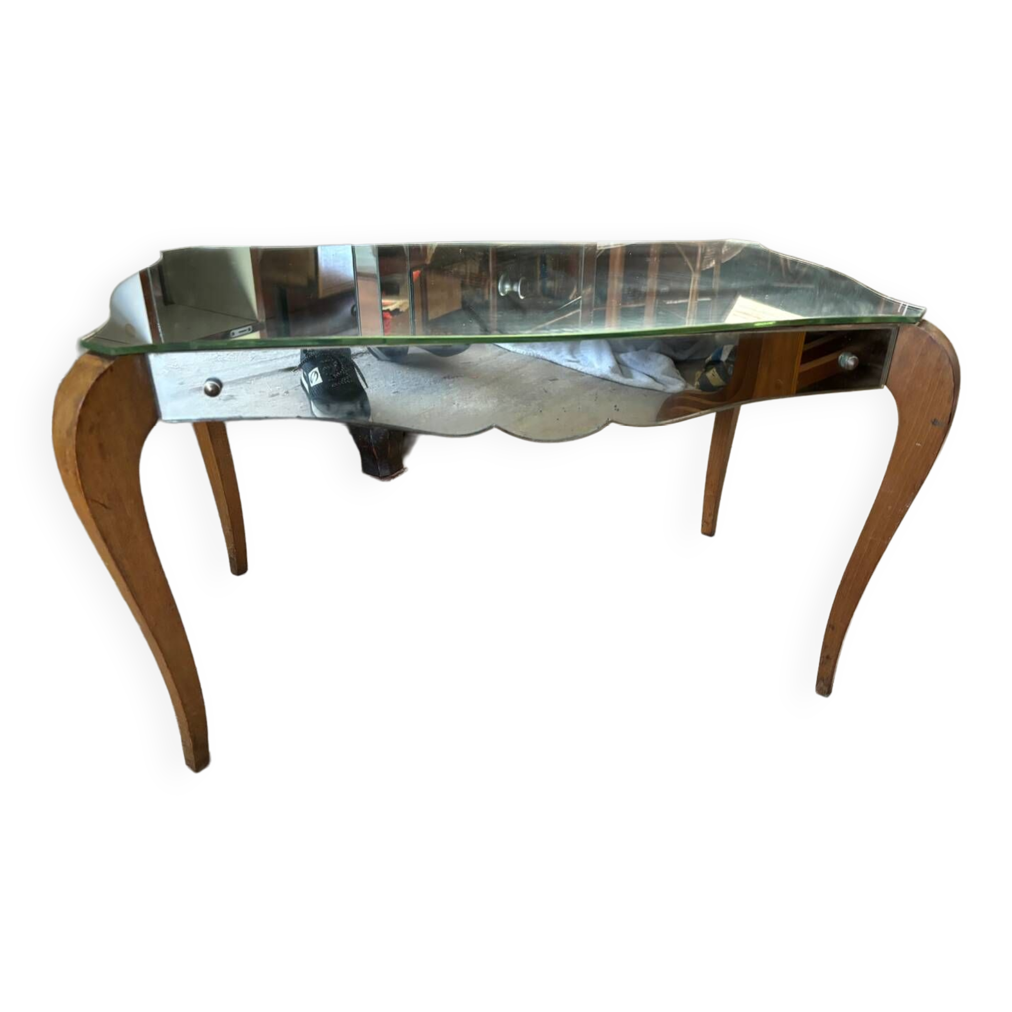 Art deco mirrored coffee table