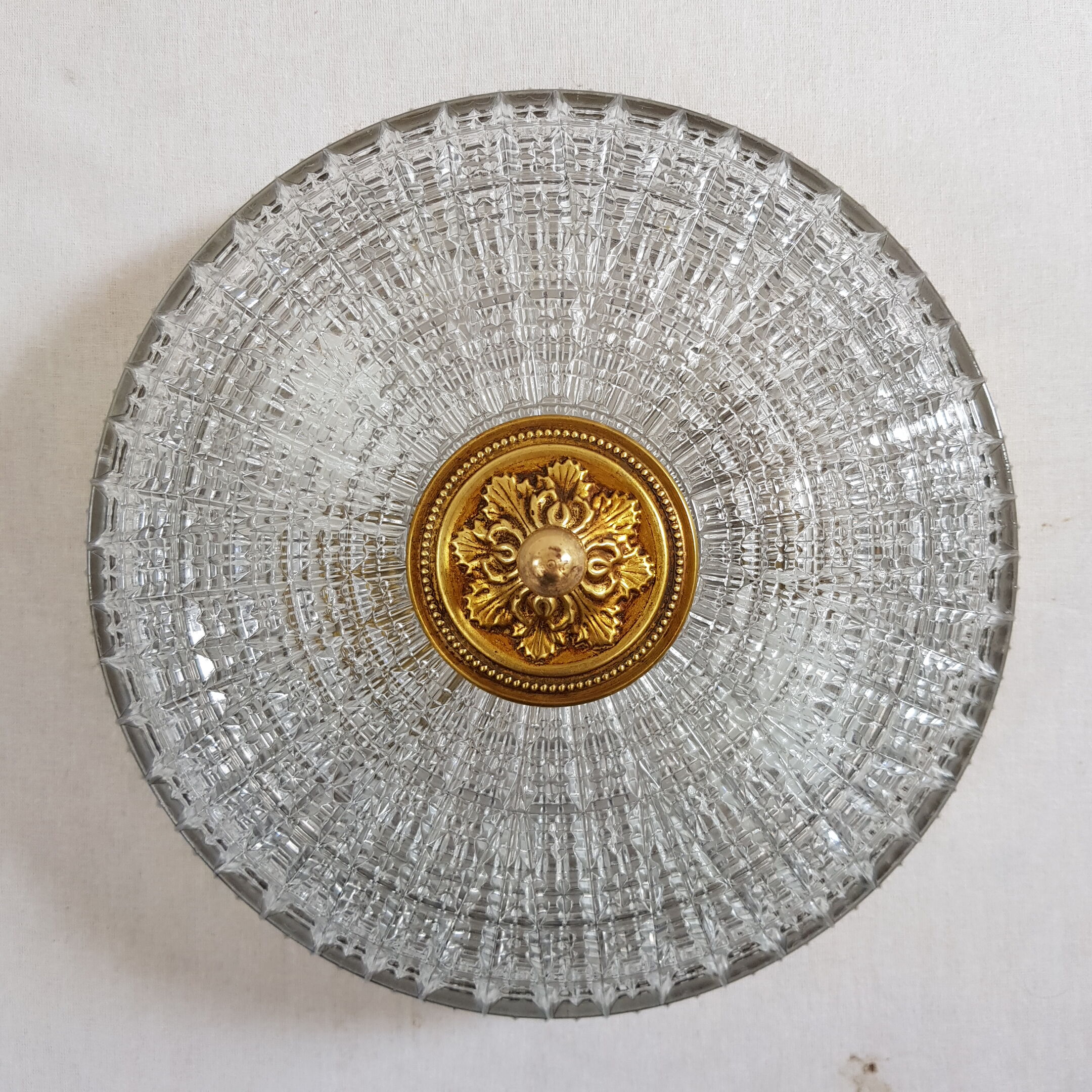 Ceiling lamp old gold cristal Lucien Gau