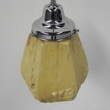 Art deco hanging lamp with marbled hexagonal shade