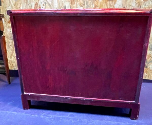 Commode en bois et rotin  Maugrion vintage années 80