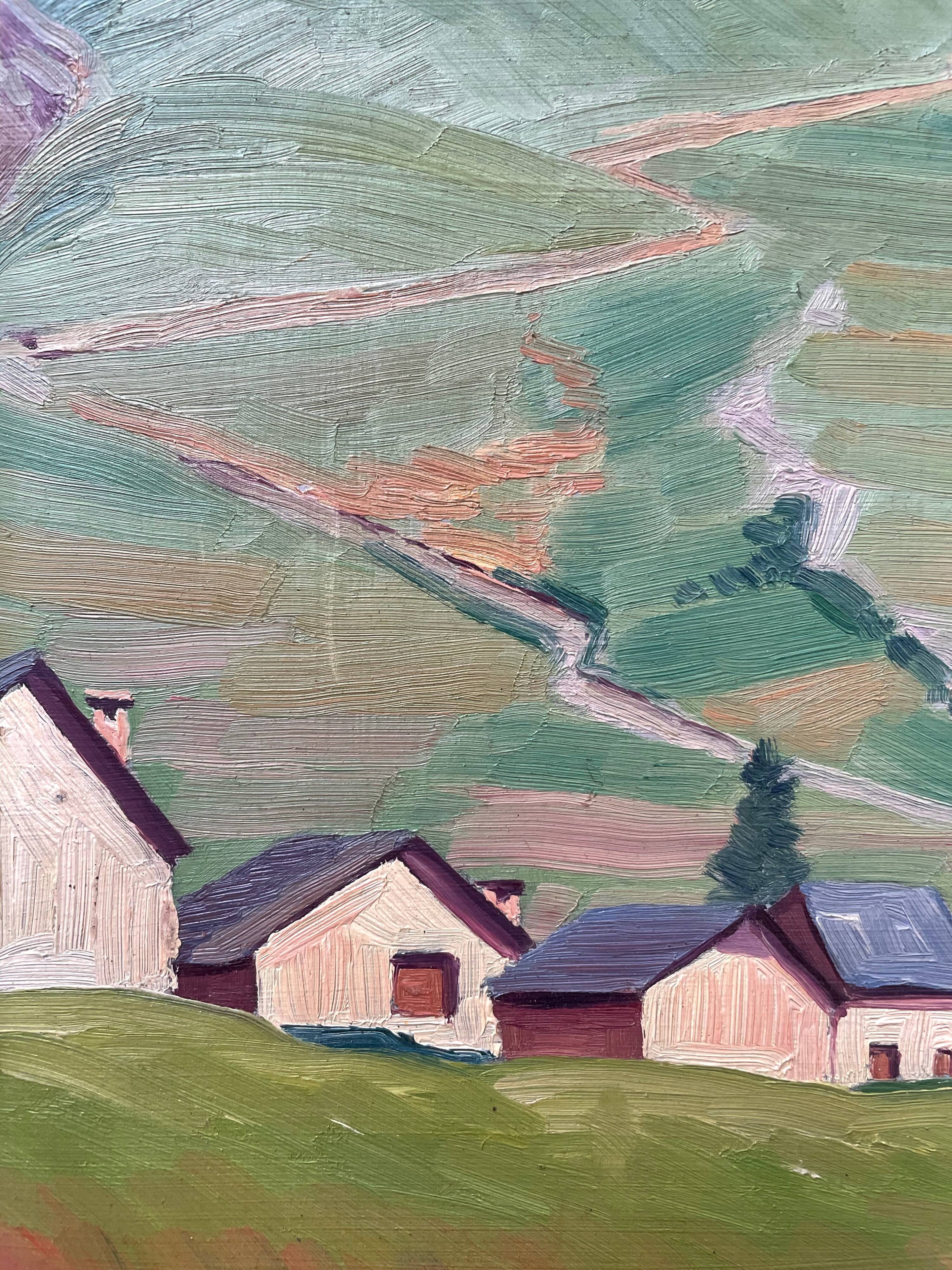 Oil painting landscape mountain 1938