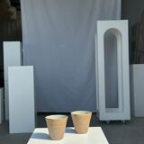 Set of 2 cups / mug Indonesian ceramic (matte brown)