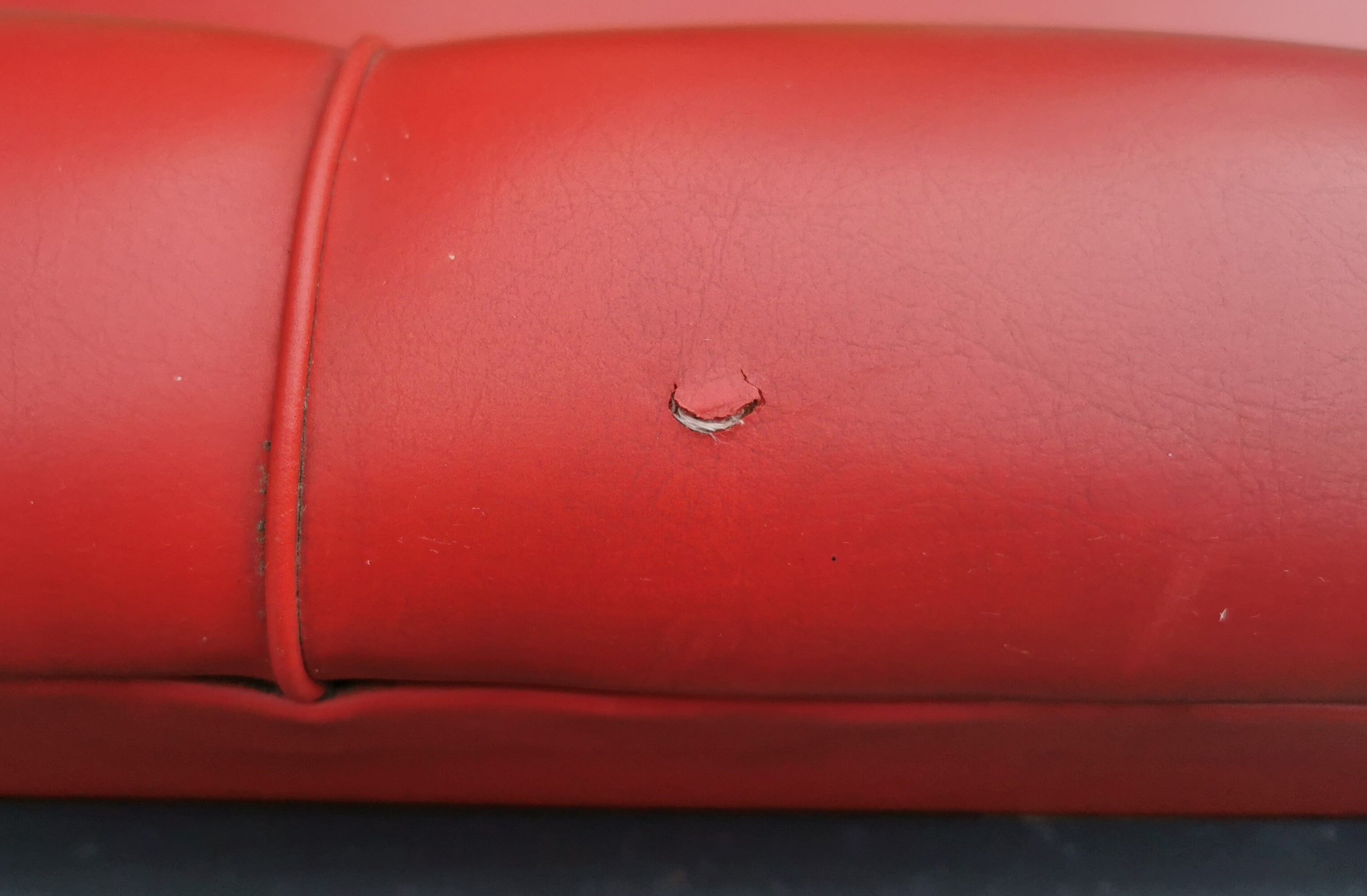 Red leatherette sofa, 1970s