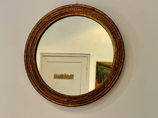 Old mirror in gilded wood early twentieth century