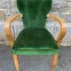Pair of vintage studded velvet bridge chairs, 1950s