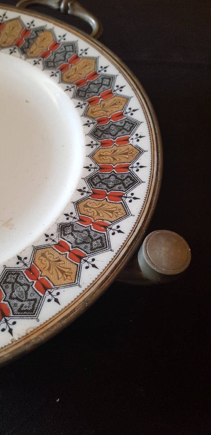Assiette chauffante. Chauffe plat XIXème.