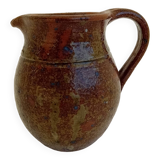 Brown pyrite stoneware pitcher by Guy Baudat