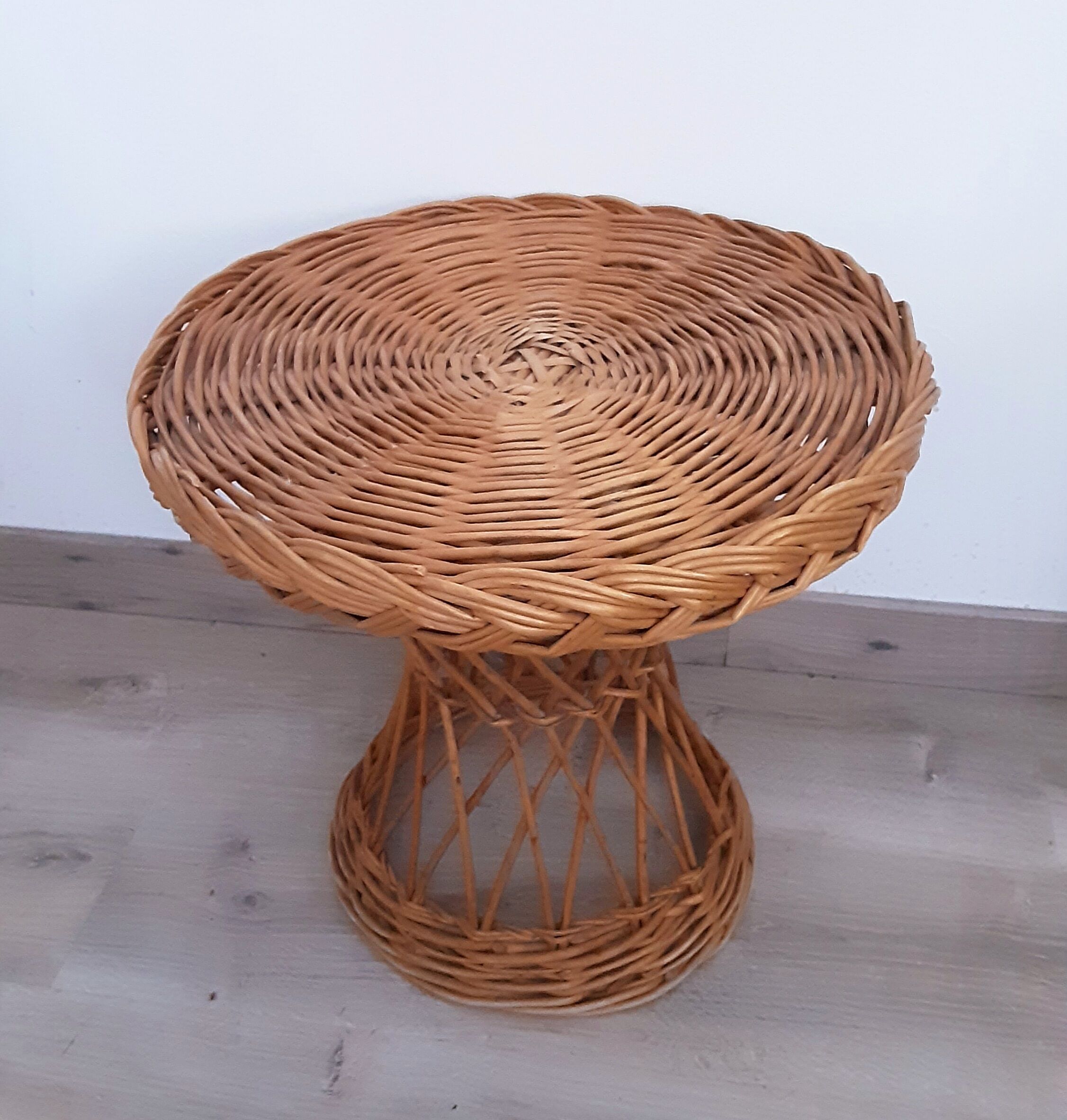 Vintage rattan round table